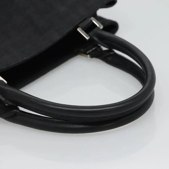 CELINE C Macadam Canvas Hand Bag Black Auth sw213 - Picture 8 of 16